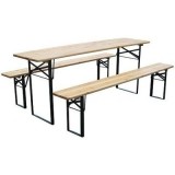 Set mobilier gradina/terasa, pliabil, 1 masa, 2 banci, 200&nbsp;cm, Dortmund, Strend Pro