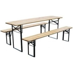 Set mobilier gradina/terasa, pliabil, 1 masa, 2 banci, 200&amp;nbsp;cm, Dortmund foto