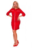 Cumpara ieftin D752-3 Rochie office cu perle si buzunare