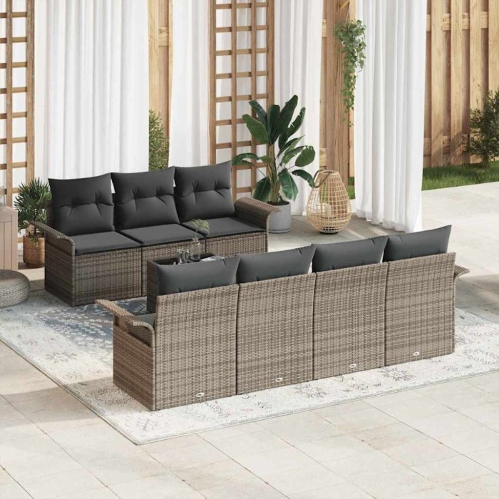 vidaXL Set de canapele pentru grădină Manual 8 pcs Gri 55 x 55 x 37 cm 3353938
