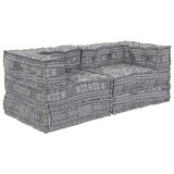 vidaXL Canapea modulară cu 2 locuri, pouffe convertibil, din material gri deschis