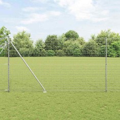 vidaXL St&acirc;lp de gard. 52 pcs Argintiu 3.2 x 3.2 x 170 cm Oțel