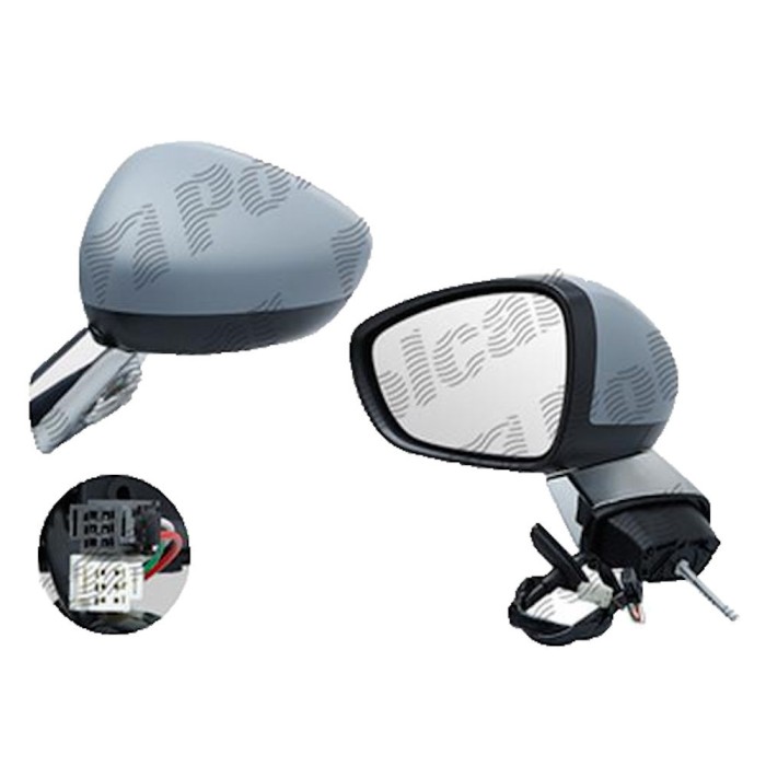 Oglinda usa exterioara Citroen C3, 03.2010-12.2016, partea Stanga, reglare electrica; grunduit; incalzit; sticla convexa; geam cromat; 7 pini; cu Luc