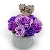 Aranjament floral cu trandafiri si topper Cea mai buna mama - personalizabil, Eventissimi&reg;