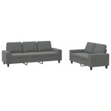 Set de canapele, 2 piese, gri inchis, material textil