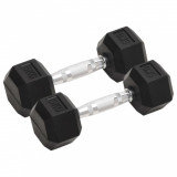 vidaXL Gantere, 2 buc., 10 kg, total fontă