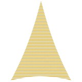 vidaXL P&acirc;nză de umbră 5 x 7 x 7 m HDPE Triunghiular Galben și alb 42032857