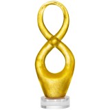 Cifra 8 statueta opt, simbol infinit norocos, insertii aurii, 22 cm