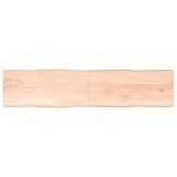 Blat masă 220x50x(2-4) cm lemn stejar netratat contur organic