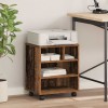 vidaXL Suport Imprimantă Lemn Vechi 41x32x48cm cu Roți, Mobilă Birou Stil Rustic, Maro
