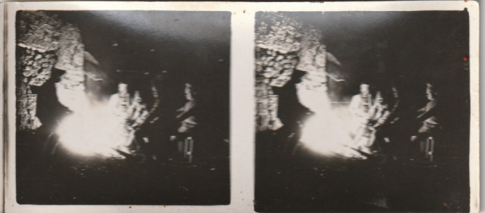Romania 1932-Fotografie stereoscopica,Razboiul 1914-1918,Frontul de vest,noaptea
