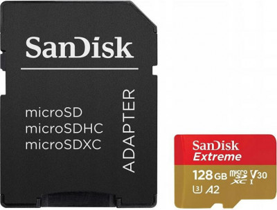 Card de memorie SanDisk, 128GB, UHS-I, Class 10, 80MB/s + Adaptor foto