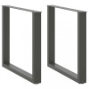 VidaXL Picioare de masă &icirc;n formă de U, 2 buc., antracit, 80x(72-73) cm, oțel