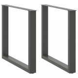 VidaXL Picioare de masă &icirc;n formă de U, 2 buc., antracit, 80x(72-73) cm, oțel