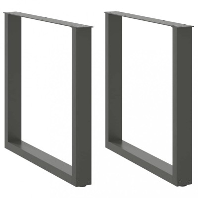 vidaXL Picioare de masă &amp;icirc;n formă de U, 2 buc., antracit, 80x(72-73) cm, oțel foto