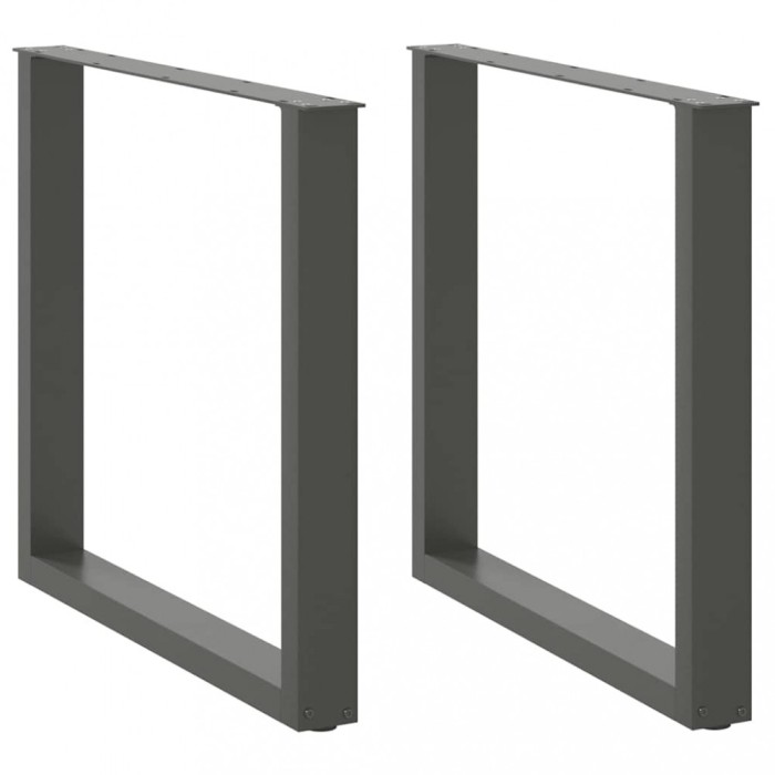 vidaXL Picioare de masă &icirc;n formă de U, 2 buc., antracit, 80x(72-73) cm, oțel