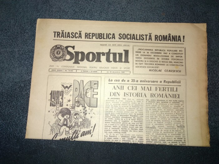 ZIARUL SPORTUL 30 DECEMBRIE 1982