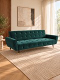 Canapea Glamour 219x84x81 cm Rabatabila Catifea Verde
