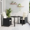 VidaXL Set de masă pentru grădină cu pernă 3 pcs Negru Rattan poli 3379632
