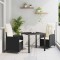 vidaXL Set de masă pentru grădină cu pernă 3 pcs Negru Rattan poli 3379632