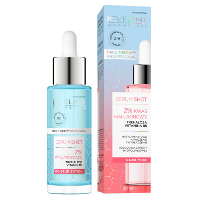 Ser pentru fata, Eveline Cosmetics, Serum Shot, 2 % Hyaluronic Acid, Moisturization, 30 ml foto