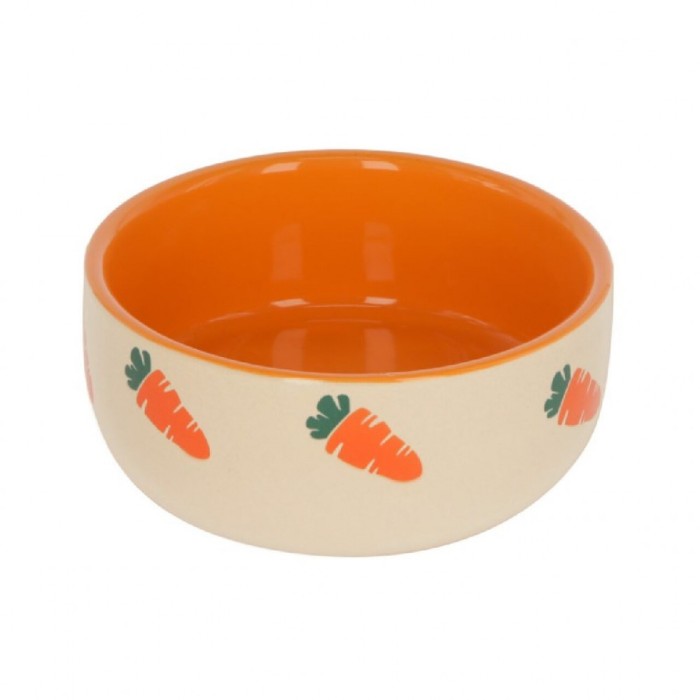 KERBL BOL CERAMIC ROZATOARE MODEL MORCOVI 100ML FI 8.5CM