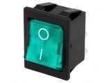 Intrerupator Balansoar Verde 16A 250VAC 20A 28VDC ON-OFF