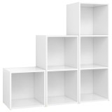 Cumpara ieftin Set de dulapuri TV, 3 piese, alb, lemn prelucrat
