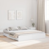 vidaXL Cadru de pat cu depozitare cu sertar cu headboard cu depozitare Alb 180 x 200 cm