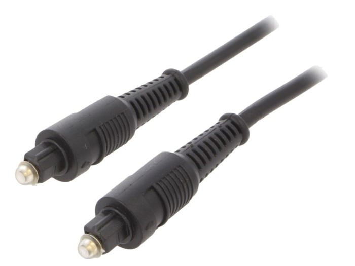 Cablu Toslink negru 2m, 5mm