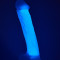Dildo Realist Medium Glow in the Dark, Silicon Moale, Mov, 19 cm