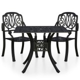 Cumpara ieftin Set mobilier bistro, 3 piese, negru, aluminiu turnat