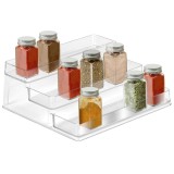 Etajera Pufo pentru prezentare si organizare condimente, in trepte, 3 niveluri, 25.5 x 23.5 cm, transparent