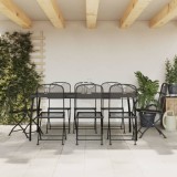 Set masa gradina 9 piese plasa metalica antracit, 165x80x72 cm, pliabil
