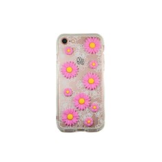 Husa Silicon Samsung Galaxy S6 Edge g925 Pink Daisy