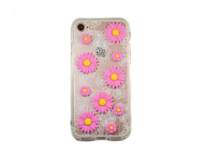 Husa Silicon Samsung Galaxy S6 Edge g925 Pink Daisy foto