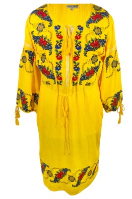 Rochie dama casual RC24, galben , marimea 2XL foto