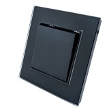 Cumpara ieftin 5. Intrerupator simplu culoare negru cu rama din sticla