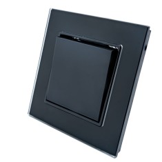 5. Intrerupator simplu culoare negru cu rama din sticla