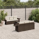 Gossi set canapele de gradina cu perne, 7 piese, maro, poliratan