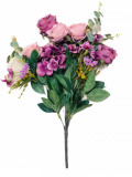 Cumpara ieftin Flori artificiale decorative, trandafiri, mov, 55 cm