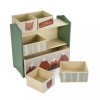 Dulap Depozitare Jucarii U-Grow Green Forest, 6 Sertare, Lemn, 63x30x60 cm