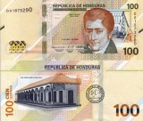 Honduras 100 Lempiras 2022 UNC Bancnota Straina America NeCirculata