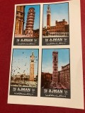 AJMAN, MONUMENTE - SERIE COMPLETĂ MNH IMPERF., Nestampilat