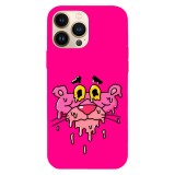 Husa compatibila cu Apple iPhone 15 Pro Max, Viceversa, model Pink Panther stoned face , Silicon, TPU, Transparent, Carcasa