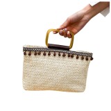 Geanta din rafie Gold