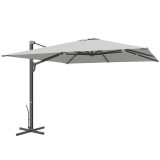 Outsunny Umbrelă Suspendată 3.6x3 m Rotativă și Inclinabilă Gri Deschis | Aosom Romania