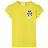 Tricou pentru copii, galben aprins, 92 GartenMobel Dekor, vidaXL