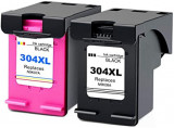 Set 2 cartuse compatibile HP 304XL Black, HP 304XL Color, Multicolor, Compatibil