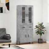 Cumpara ieftin Dulap &icirc;nalt, gri beton, 69,5x34x180, lemn compozit